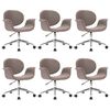 vidaXL Swivel Dining Chairs 6 pcs Taupe Fabric