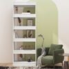vidaXL Book Cabinet/Room Divider High Gloss White 60x30x166 cm Engineered Wood