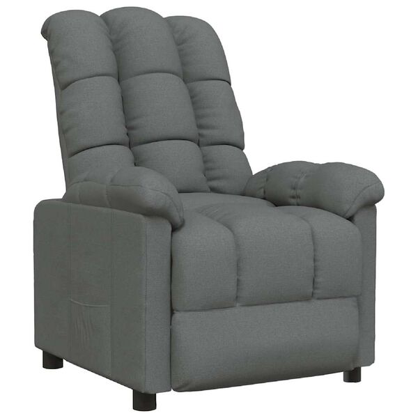 vidaXL Recliner Chair Dark Grey Fabric