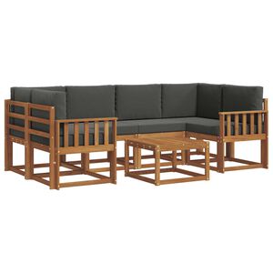 vidaXL Outdoor Sofa Set 7 pcs Natural and Anthracite