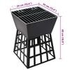 vidaXL 2-in-1 Fire Pit and BBQ 34x34x48 cm Steel