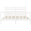 vidaXL Bed Frame without Mattress White King Size Solid Wood Pine