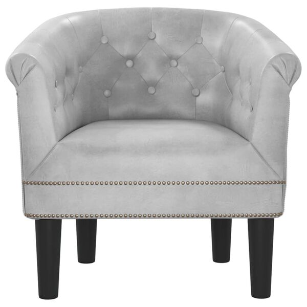 vidaXL Tub Chair Silver Faux Leather