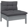 vidaXL 8 Piece Garden Lounge Set with Cushions Grey Solid Pinewood