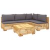 vidaXL 5 Piece Garden Lounge Set with Cushions Solid Teak Wood