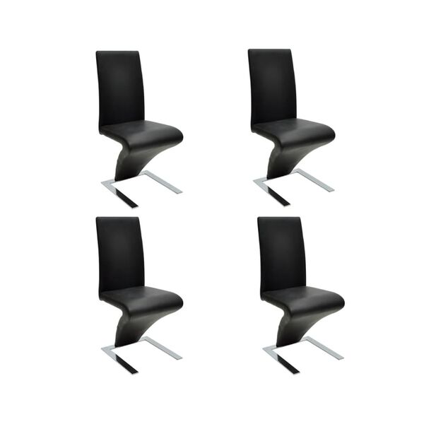 vidaXL Dining Chairs 4 pcs Black Faux Leather