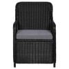 vidaXL 7 Piece Garden Dining Set Black