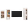 vidaXL TV Cabinets 3 pcs White Solid Wood Pine