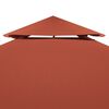 vidaXL 2-Tier Gazebo Top Cover 310 g/m² 4x3 m Terracotta