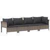vidaXL 4 Piece Garden Lounge Set with Cushions Grey Poly Rattan