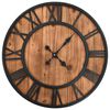 vidaXL Wall Clock | Brown and black | Metal frame, wooden dial | 60cm XXL