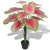 vidaXL Artificial Plant | Green and Red | Plastic, Iron Wire, Real Wood | Medium