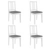 vidaXL Dining Chairs with Cushions 4 pcs White Solid Wood