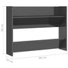 vidaXL Wall Shoe Cabinet High Gloss Grey 80x18x60 cm Engineered Wood