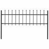 vidaXL Garden Fence Woerden with Spear Top Steel 181x60 cm Black