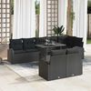 vidaXL Garden Sofa Set with Storage 9 pcs Black Poly Rattan