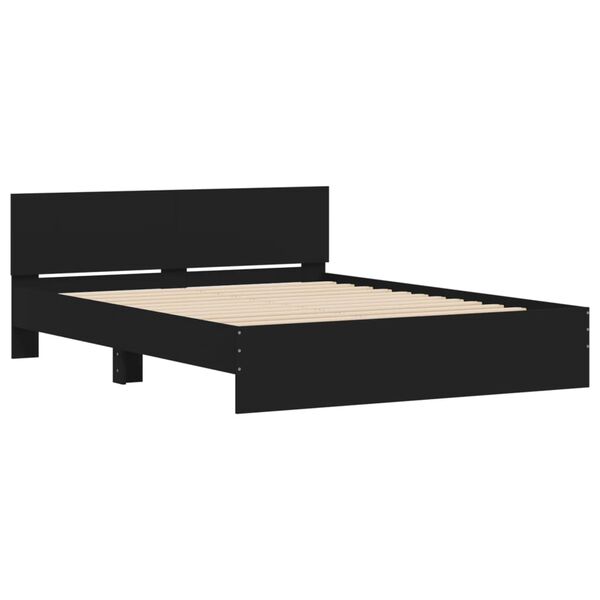 vidaXL Bed Frame without Mattress Black 150x200 cm King Size