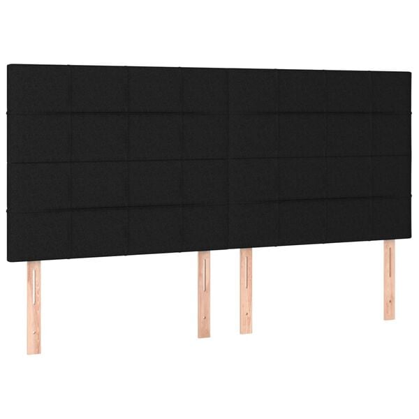 vidaXL LED Headboard Black 200 cm Fabric