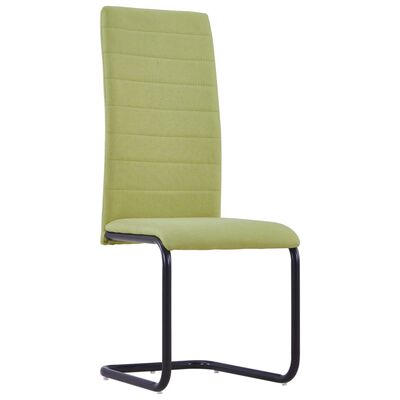 vidaXL Cantilever Dining Chairs 6 pcs Green Fabric