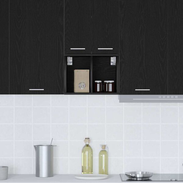 vidaXL Hanging Cabinet Black Oak 30 x 29.5 x 40 cm Engineered Wood
