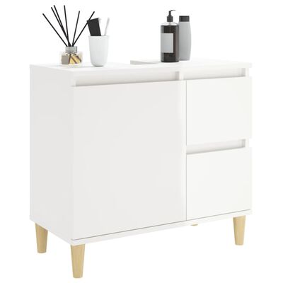 vidaXL Bathroom Cabinet High Gloss White 65x33x60 cm Engineered Wood