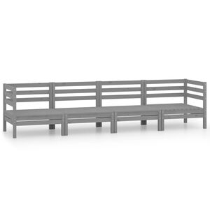 vidaXL Garden Lounge Set | Grey | Solid pinewood | Medium | Modular