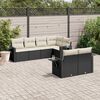 vidaXL 7 Piece Garden Sofa Set with Cushions Black Poly Rattan