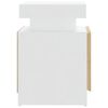 vidaXL Bedside Cabinet White and Sonoma Oak 45x35x52 cm Engineered Wood