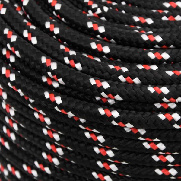 vidaXL Boat Rope Black 8 mm 50 m Polypropylene