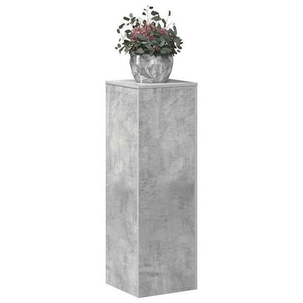 vidaXL Plant Stand Concrete Grey 33x33x100 cm Engineered Wood