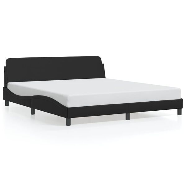 vidaXL Bed Frame "Dover" Black 180x200 cm King Faux Leather