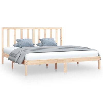 vidaXL Bed Frame Solid Wood Pine 180x200 cm Super King Size