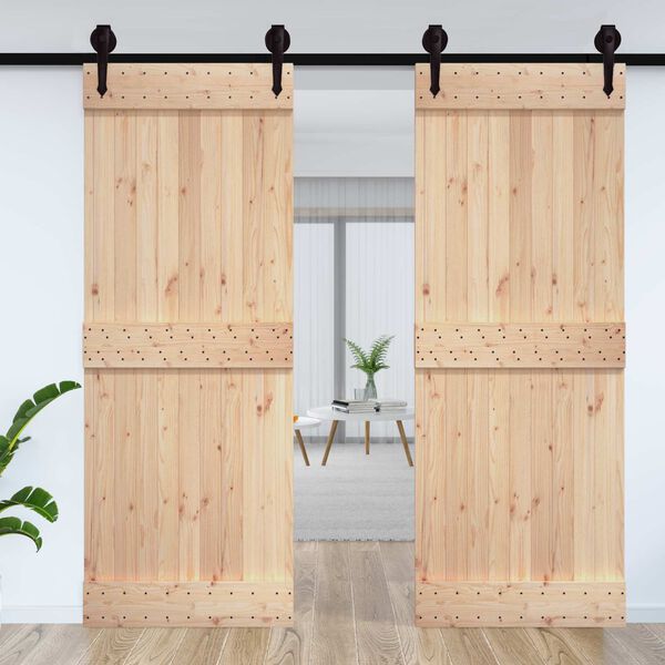 vidaXL Door NARVIK Natural 85 x 210 cm Solid Pine Wood