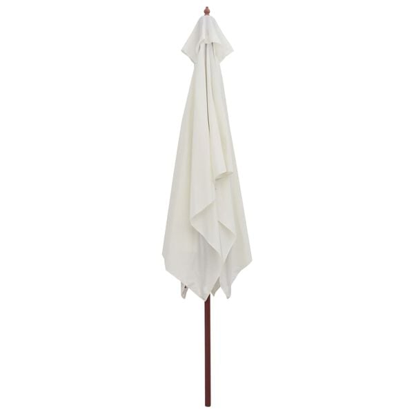 vidaXL Garden Parasol 200x300 cm Wooden Pole Cream White
