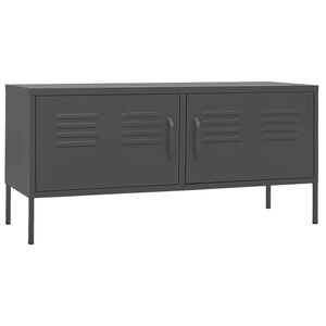vidaXL TV Cabinet | Anthracite | Steel | Medium | Levelers | TV Cabinet