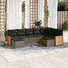 vidaXL 9 Piece Garden Sofa Set with Cushions Grey Poly Rattan