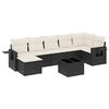 vidaXL 8 Piece Garden Sofa Set with Cushions Black Poly Rattan