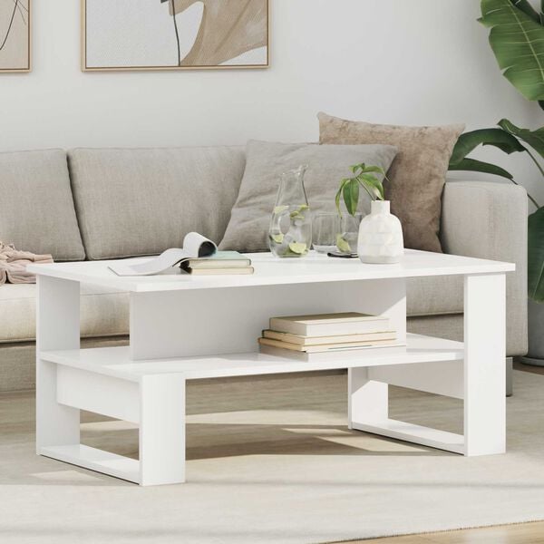 vidaXL Coffee Table White 90 x 50 x 40 cm Engineered Wood