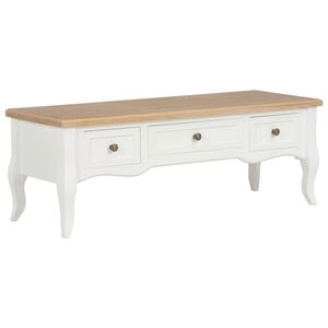 vidaXL TV Cabinet | Brown and White | MDF and Pinewood | 100x35x35 cm