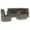 vidaXL 6 Piece Garden Sofa Set with Cushions Grey Poly Rattan