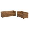 vidaXL Chesterfield 2-Seater and 3-Seater Sofa Set Brown
