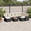 vidaXL 10 Piece Garden Sofa Set with Cushions Black Poly Rattan