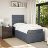 vidaXL Box Spring Bed with Mattress Dark Grey King Single Velvet