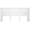 vidaXL Headboard Cabinet White 180x18.5x104.5 cm