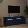 vidaXL TV Cabinet with LED Lights Black 120x35x40 cm