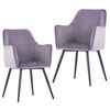 vidaXL Dining Chairs 2 pcs Grey Velvet