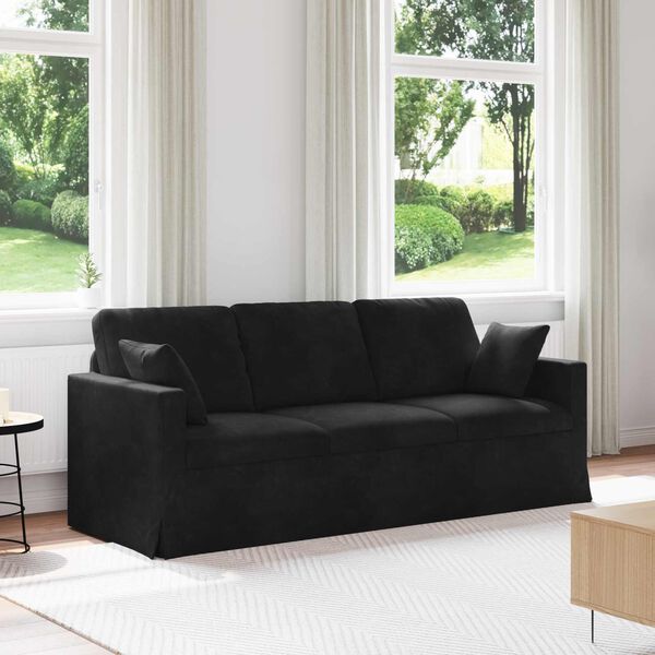 vidaXL Sofa Black Overall dimensions: 198 x 78 x 80 cm (W x D x H)