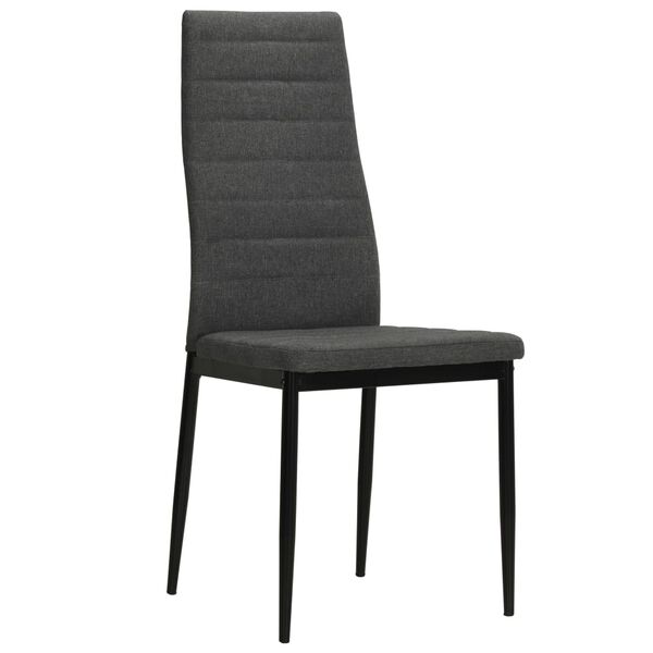 vidaXL Dining Chairs 6 pcs Dark Grey Fabric