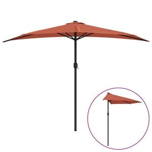 vidaXL Balcony Parasol | Terracotta | Aluminium | Large | Foldable