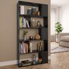 vidaXL Book Cabinet/Room Divider High Gloss Black 80x24x159 cm Engineered Wood